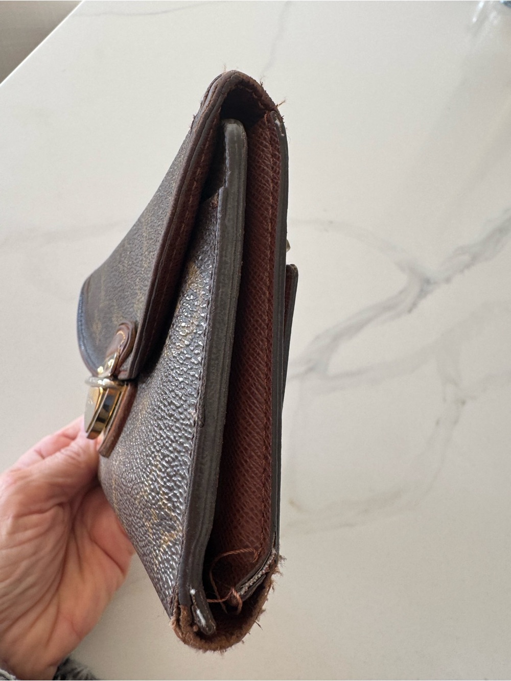 Louis Vuitton Brown Monogram Clasp Wallet with Gold Hardware - Picture 11 of 15